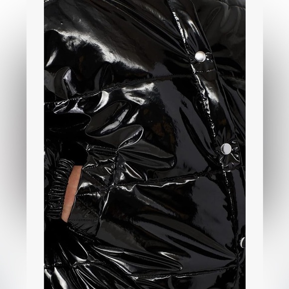 RTR Now Shiny Black Puffer Jacket - Picture 6 of 7